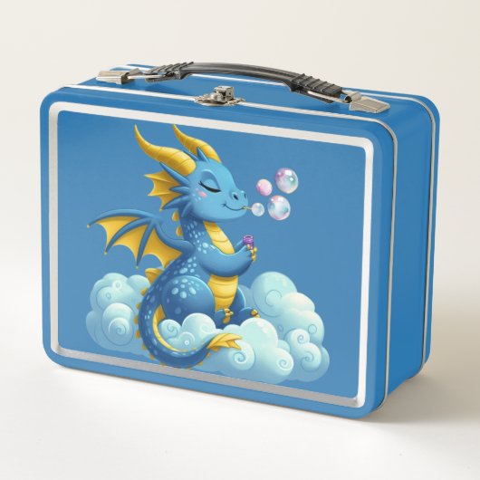 かわいいドラゴン+ファンタジー メタルランチボックス (正面)