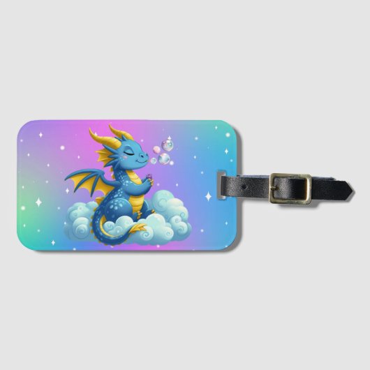 かわいいドラゴン+ファンタジー ラゲッジタグ (正面横)