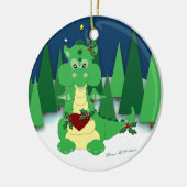 かわいいドラゴン: ベビーの第1クリスマス セラミックオーナメント (左)