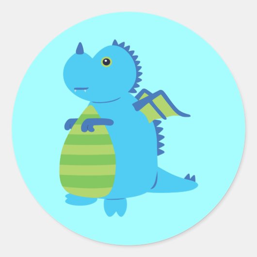 かわいいドラゴン ラウンドシール (正面)