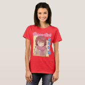 かわいいドラマの少女と韓国のハングルの美学 Tシャツ (正面フル)