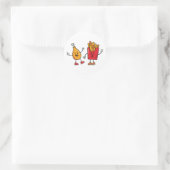 かわいいドラムスティックとフライドポテト ラウンドシール (バッグ)