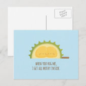 かわいいドリアン愛柔らかいバレンタインデーの郵便はがき シーズンポストカード (正面/裏面)