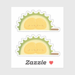 かわいいドリアン果実 ハグする種のイラスト シール