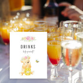 かわいいドリンクテーブルガールテディベア赤ちゃんシャワー ポスター