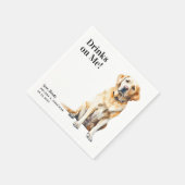 かわいいドリンク私の黄色いラブラドール結婚犬 スタンダードカクテルナプキン (角)