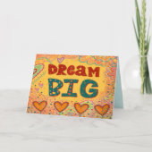 かわいいドリームビッグ感動的インスピレーションハート カード (正面)