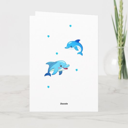 かわいいドルフィンシーアニマルズ写真誕生日 カード (裏面)