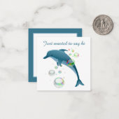 かわいいドルフィンハロー気持ち ノートカード (正面/裏面インサイチュ)