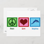かわいいドルフィンマスコットピースラブドルフィンズ ポストカード (正面/裏面)