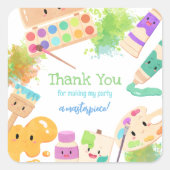 かわいいドレスのために混乱アートパーティーありがとう スクエアシール (正面)