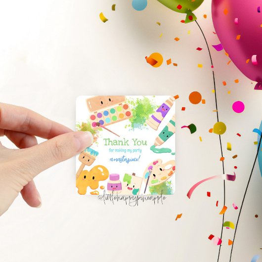 かわいいドレスのために混乱アートパーティーありがとう スクエアシール