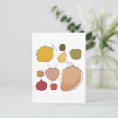 かわいいドードルアートフルーツコレクション ポストカード (スタンド正面)