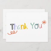 かわいいドードルエクストリームフォント サンキューカード (正面/裏面)