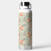 かわいいドードルキツネフォレストウッドランドパターン ウォーターボトル (背面)