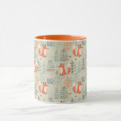 かわいいドードルキツネフォレストウッドランドパターン マグカップ (中央)