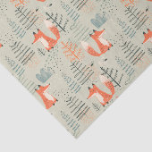 かわいいドードルキツネフォレストウッドランドパターン 薄葉紙 (詳細)