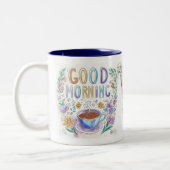 かわいいドードルグッドモーニングコーヒー ツートーンマグカップ (左)