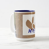 かわいいドードルハートカップルモノグラ航海のム贈り物 ツートーンマグカップ (正面左)