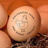 かわいいドードルパーソナライズされたチキンファーム生卵 ラバースタンプ