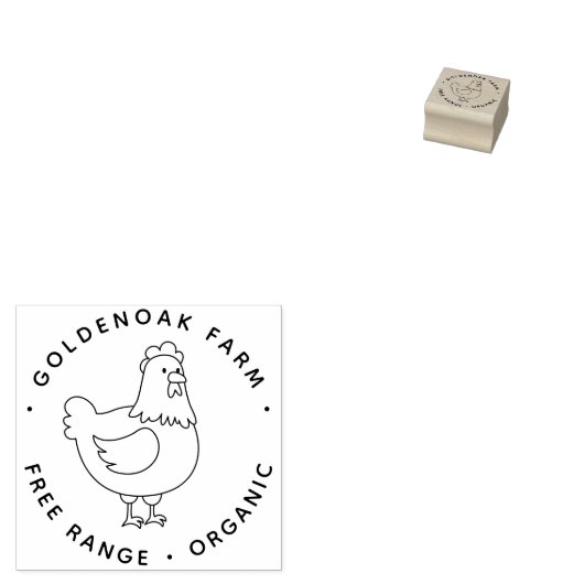 かわいいドードルパーソナライズされたチキンファーム生卵 ラバースタンプ (押印)