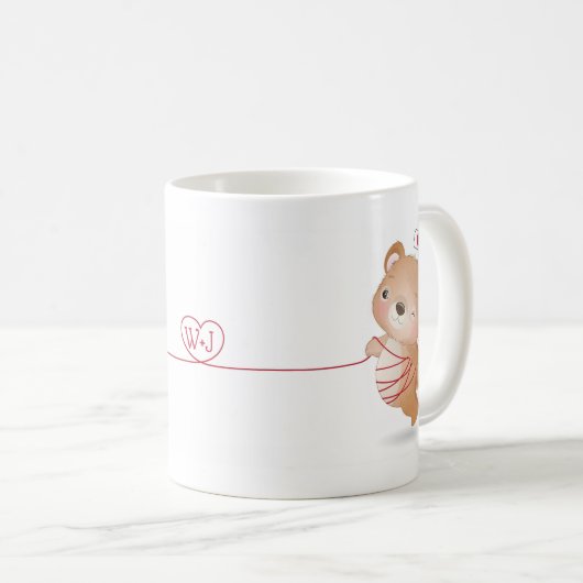 かわいいドードルベアーコカスタマイズーヒーマグ コーヒーマグカップ (正面右)