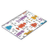 かわいいドードルロボット。シームレスなパターン。漫画のキャラクター ノートブック (左側)