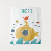 かわいいドードル潜水艦 |エクスプローラ タペストリー (正面)