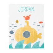 かわいいドードル潜水艦 |エクスプローラ メタルプリント (正面)