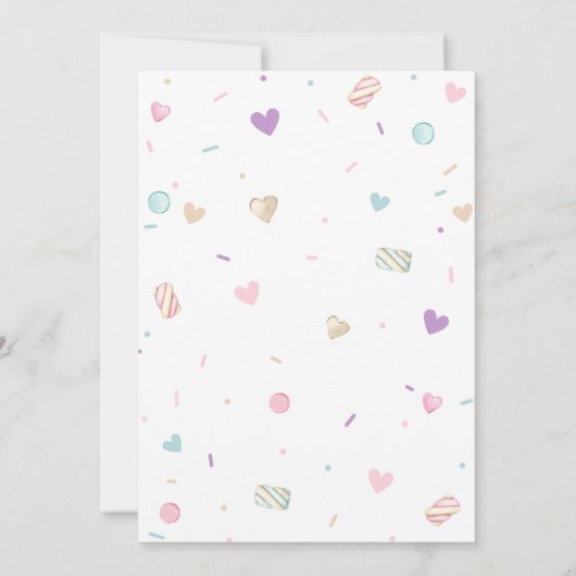 かわいいドーナツおむつ赤ちゃんシャワー 招待状 (裏面)