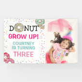 かわいいドーナツが成長 |フォト誕生日 横断幕 (横)