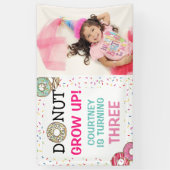 かわいいドーナツが成長 |フォト誕生日 横断幕 (縦)