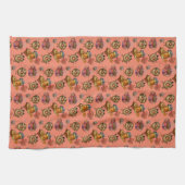 かわいいドーナツとお茶 キッチンタオル (横)