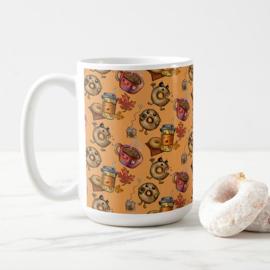 かわいいドーナツとお茶 コーヒーマグカップ (ドーナツ)