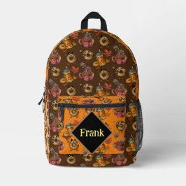 かわいいドーナツとお茶 プリントバックパック