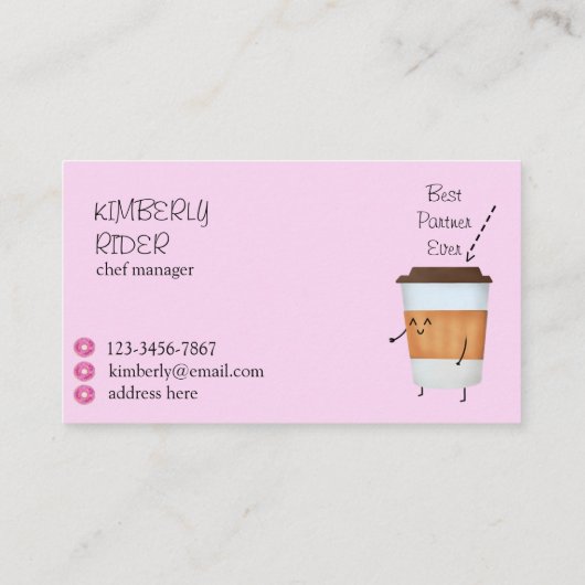 かわいいドーナツとコーヒー 名刺 (裏面)