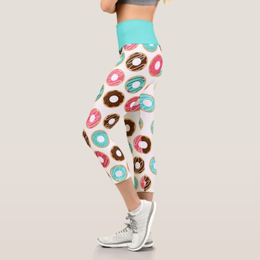 かわいいドーナツのパターン カプリレギンス (左)