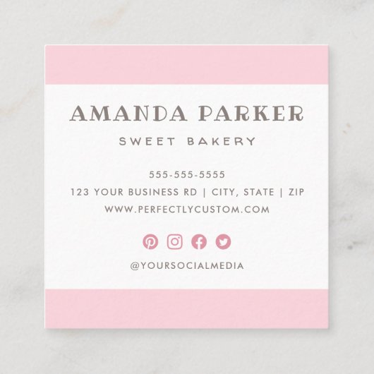 かわいいドーナツのパンお洒落焼き店 スクエア名刺 (裏面)