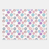 かわいいドーナツの子供の誕生日またはベビーシャワーのセット ラッピングペーパーシート (正面2)