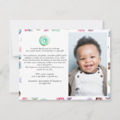 かわいいドーナツの男の子 カスタムメッセージ 子供の誕生日 写真 サンキューカード (裏面)