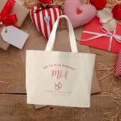 かわいいドーナツの花嫁の介添え人提案トートバッグ ラージトートバッグ