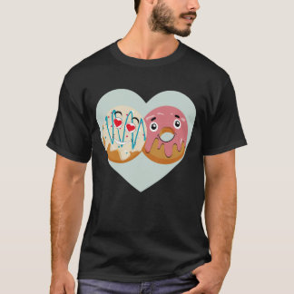 かわいいドーナツカップルTシャツ Tシャツ