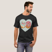 かわいいドーナツカップルTシャツ Tシャツ (正面フル)