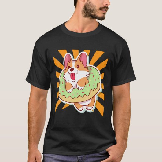 かわいいドーナツコーギー Tシャツ (正面)