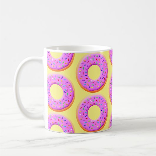 かわいいドーナツスケッチと散水器 コーヒーマグカップ (左)