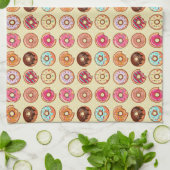 かわいいドーナツパターン キッチンタオル (折り畳み)