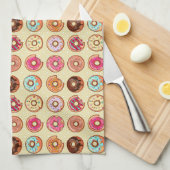 かわいいドーナツパターン キッチンタオル (四つ折り)