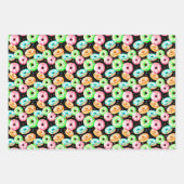 かわいいドーナツパーティーの甘い包み紙シート ラッピングペーパーシート (正面3)