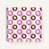 かわいいドーナツ心配する幸せおもしろい食品ドーナツのパターン ノートブック (正面)