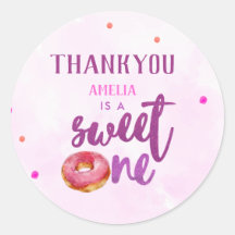 かわいいドーナツ甘い1女の子1st誕生日のお願い